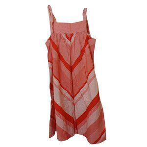 Sundress VTG 70's Size M Chevron Striped Midi Pink White Plaza Sqaure #D-30